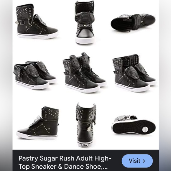 NIB Pastry Sugar Rush black dance sneakers w/ skulls ☠️ & studs sz 10 women - Picture 13 of 17